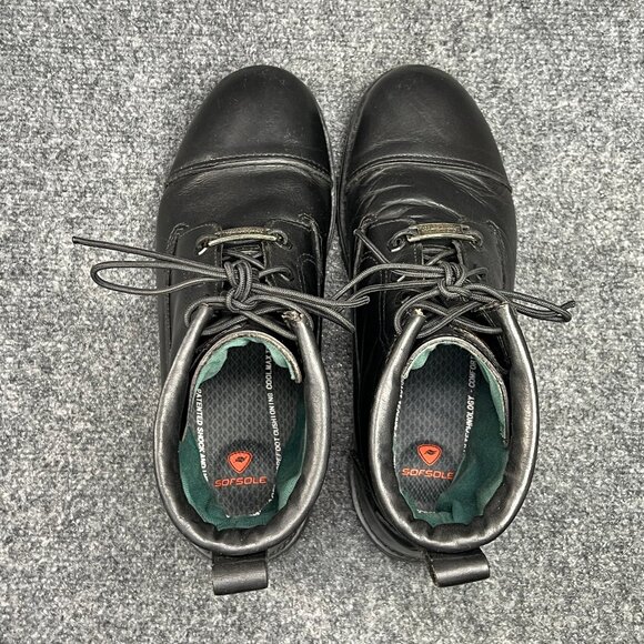 Harley Davidson Motorcycle Boots Mens Size 10 Black Leather Vintage Cap Toe Moto